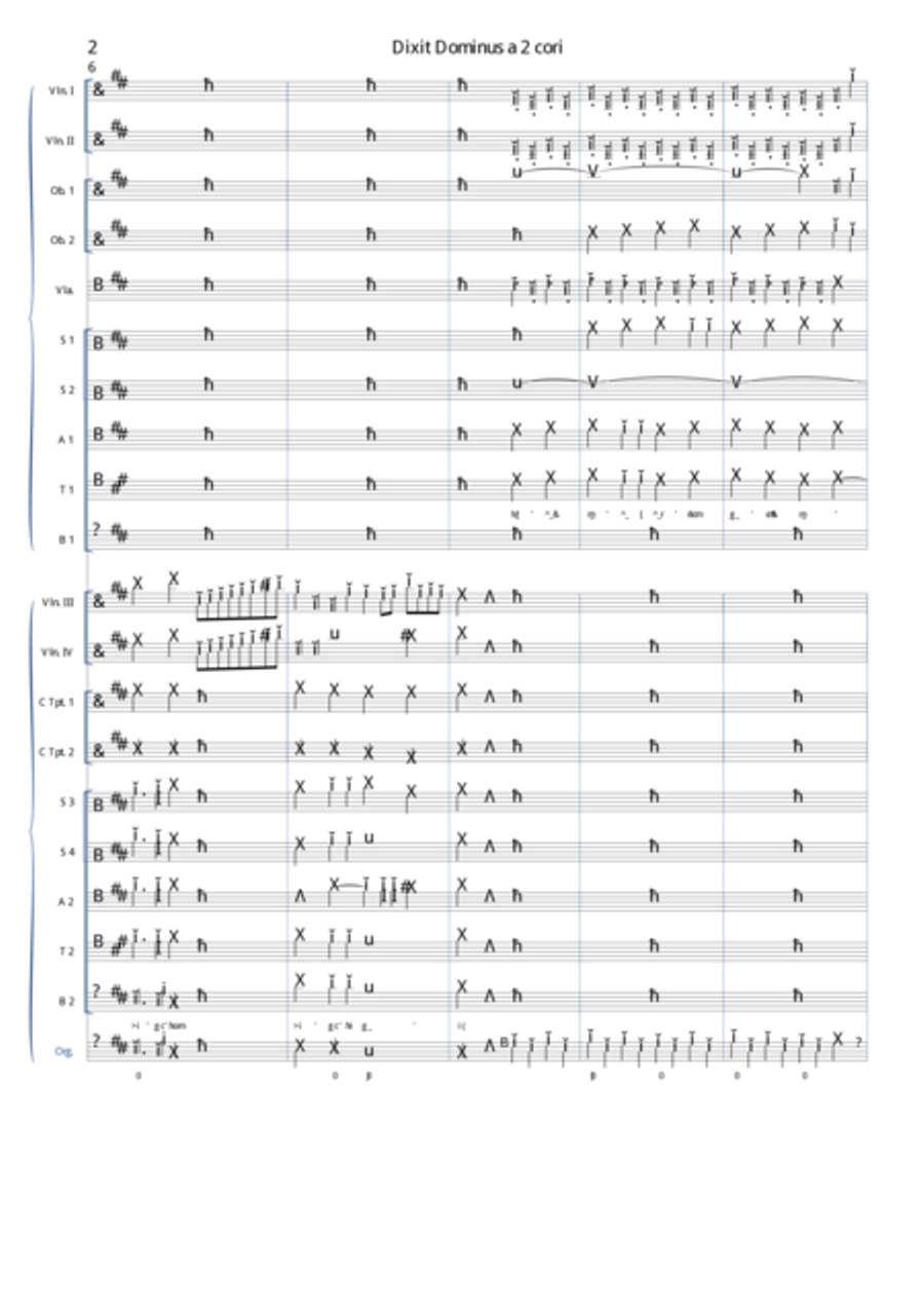 Leonardo Leo - Dixit Dominus a 2 cori, 1741, Primo movimento 4-Part scores gallery preview page 3