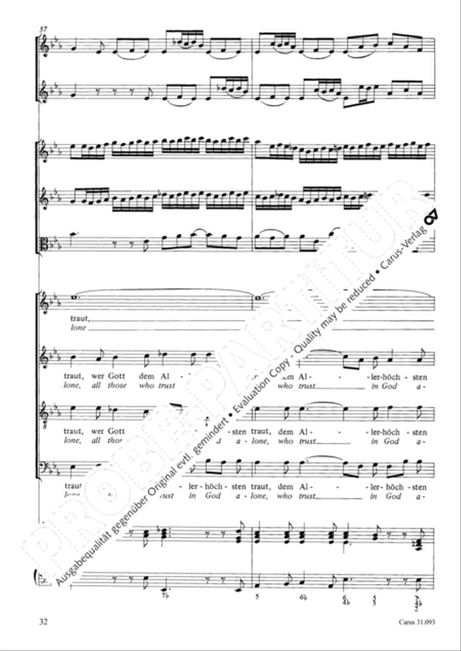All those who seek God's sov'reign guidance (Wer nur den lieben Gott lasst walten) 4-Part scores gallery preview page 33