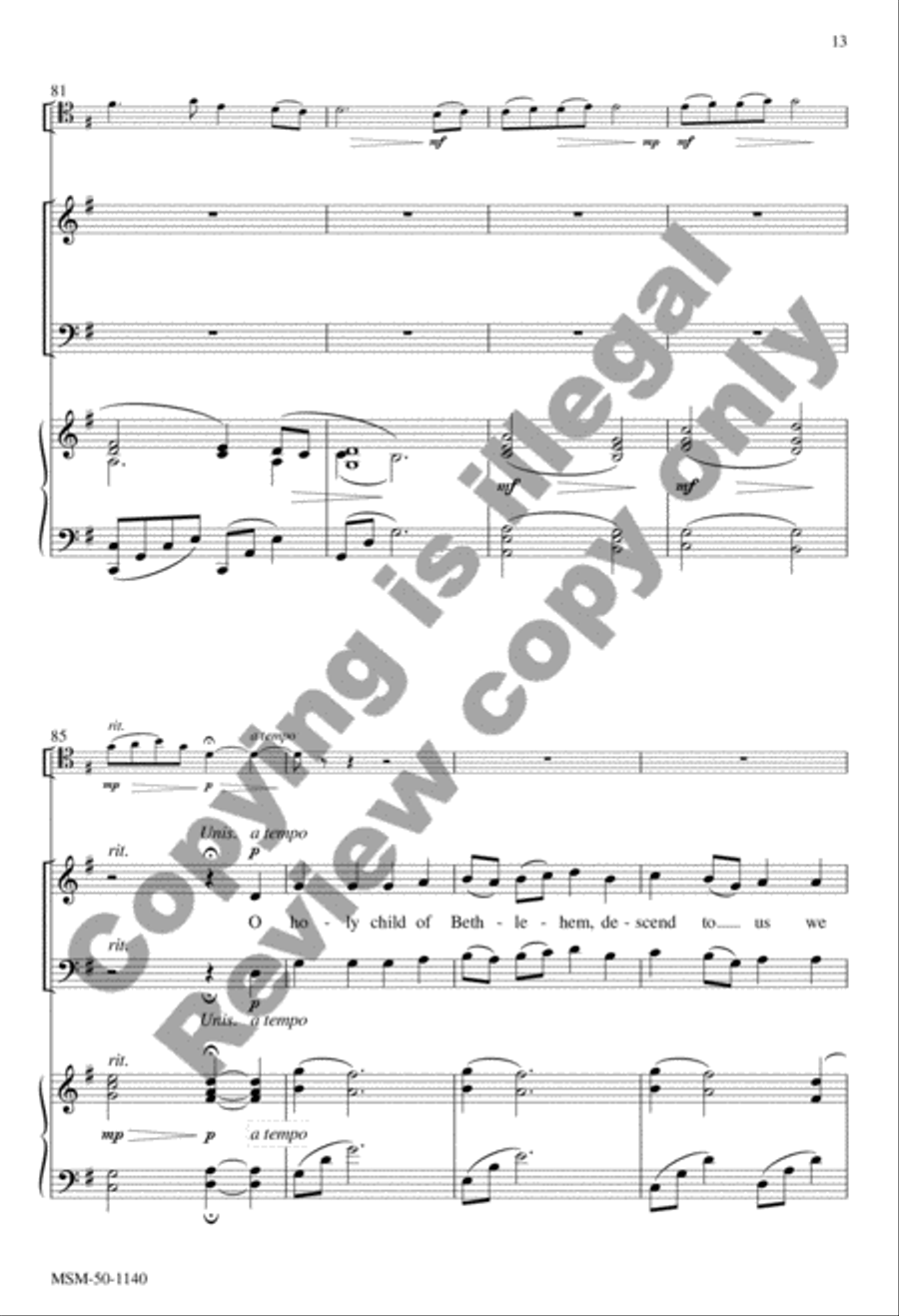 O Little Town of Bethlehem (Choral Score) image number null