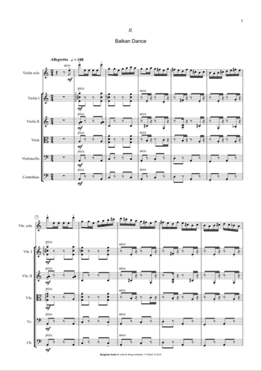 Bulgarian Suite for Violin and 13 Strings - full score String Orchestra scores gallery preview page 5