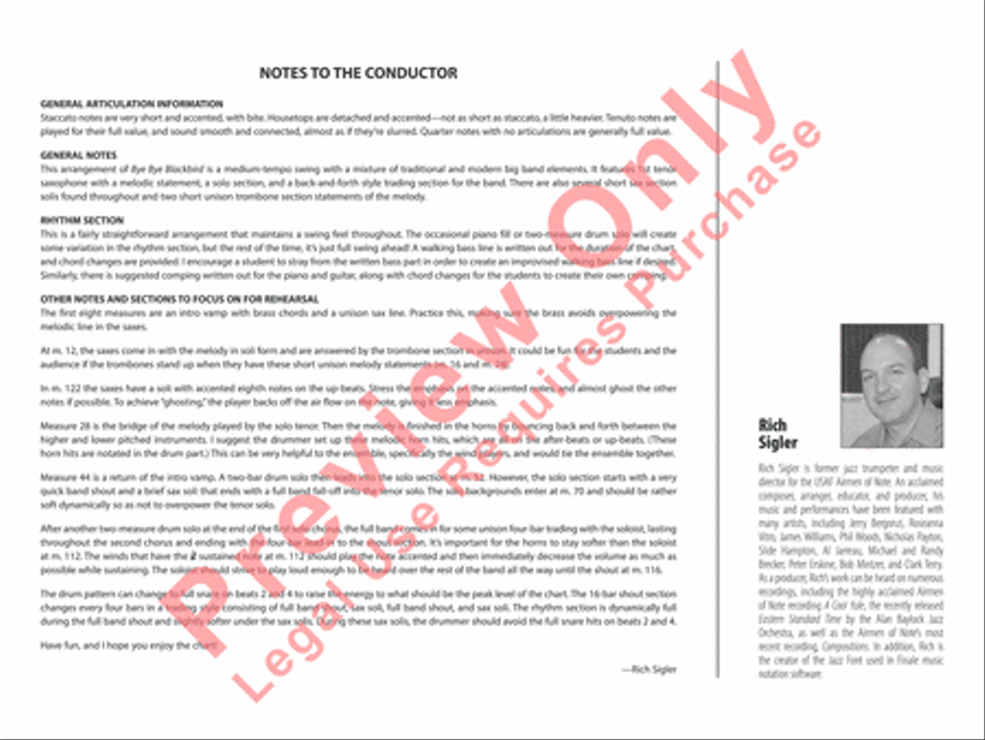 Bye Bye Blackbird Jazz Ensemble scores gallery preview page 3