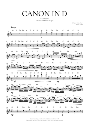 Canon in D (Flute Solo) - Johann Pachelbel