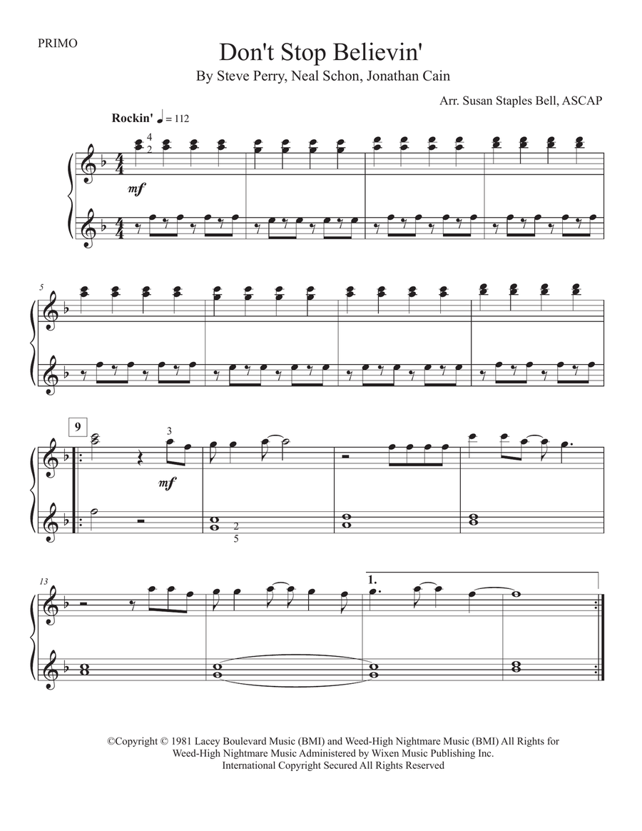 Don't Stop Believin' Piano Method scores gallery preview page 3