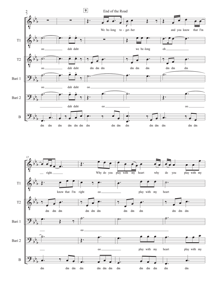 End Of The Road End Of The Road TTBB scores gallery preview page 2