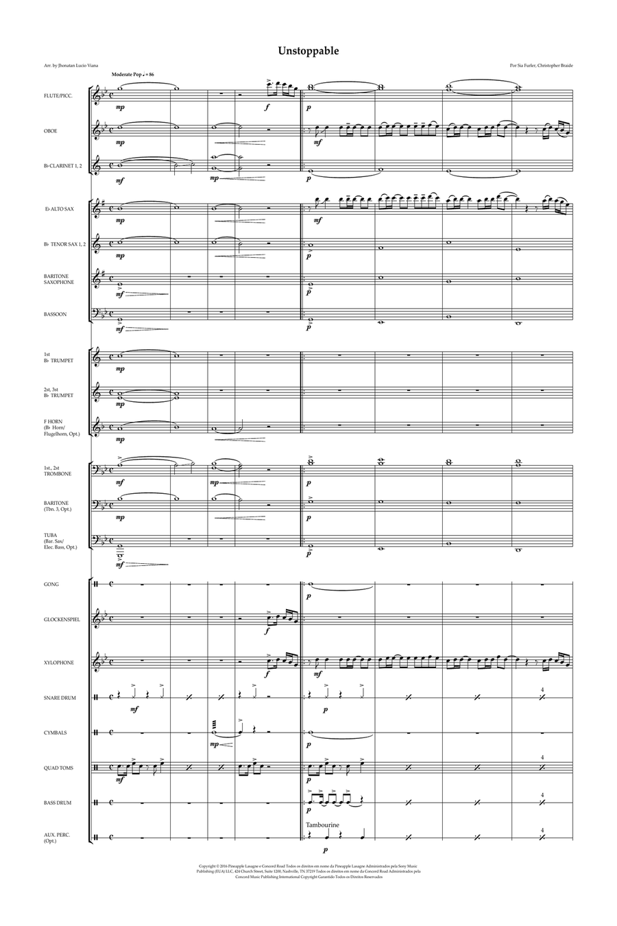 Unstoppable Concert Band scores gallery preview page 1