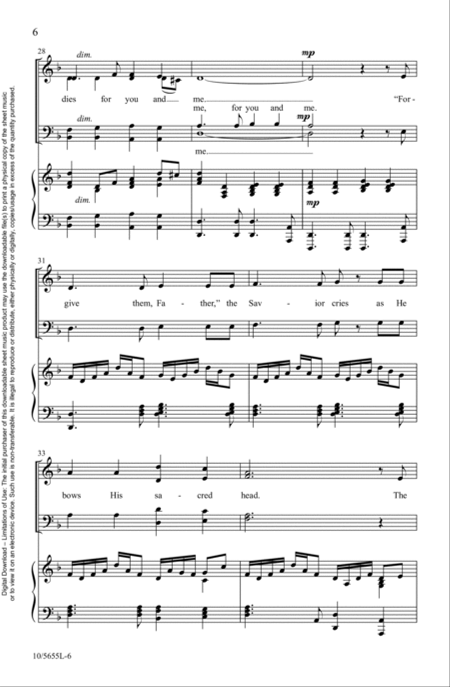 Crucified! Jesus Dies for You and Me 4-Part scores gallery preview page 6
