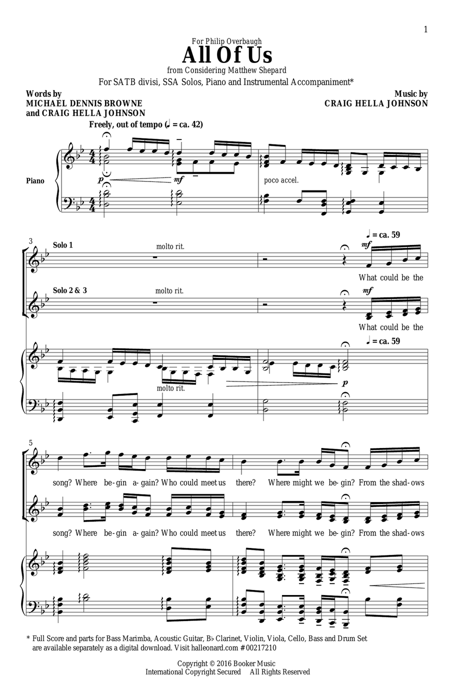 All Of Us All Of Us 4-Part scores gallery preview page 1