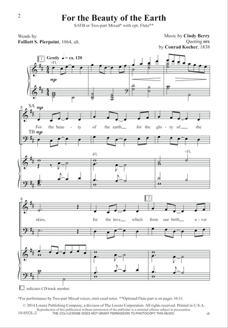 For the Beauty of the Earth 4-Part scores gallery preview page 2