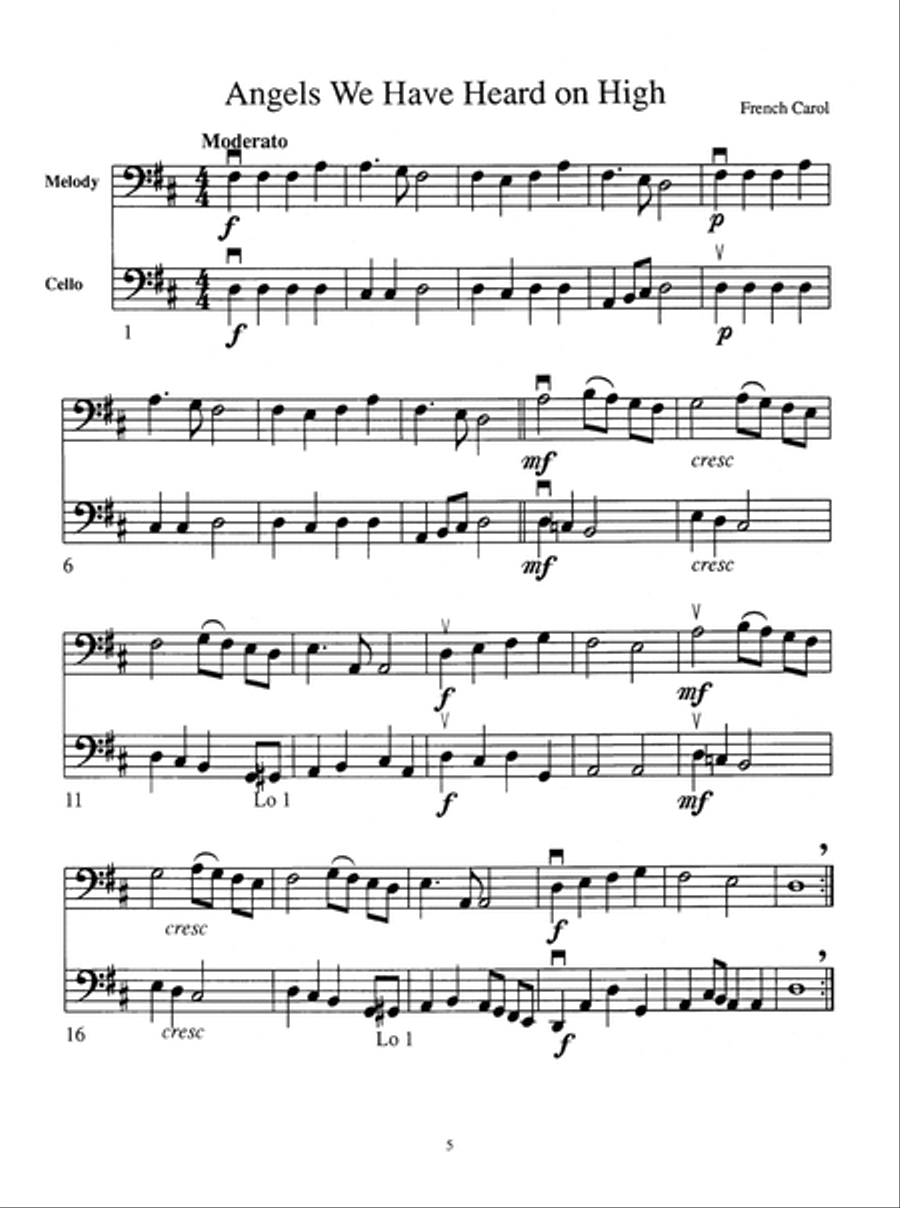 Christmas Solos for Beginning Cello Cello scores gallery preview page 6