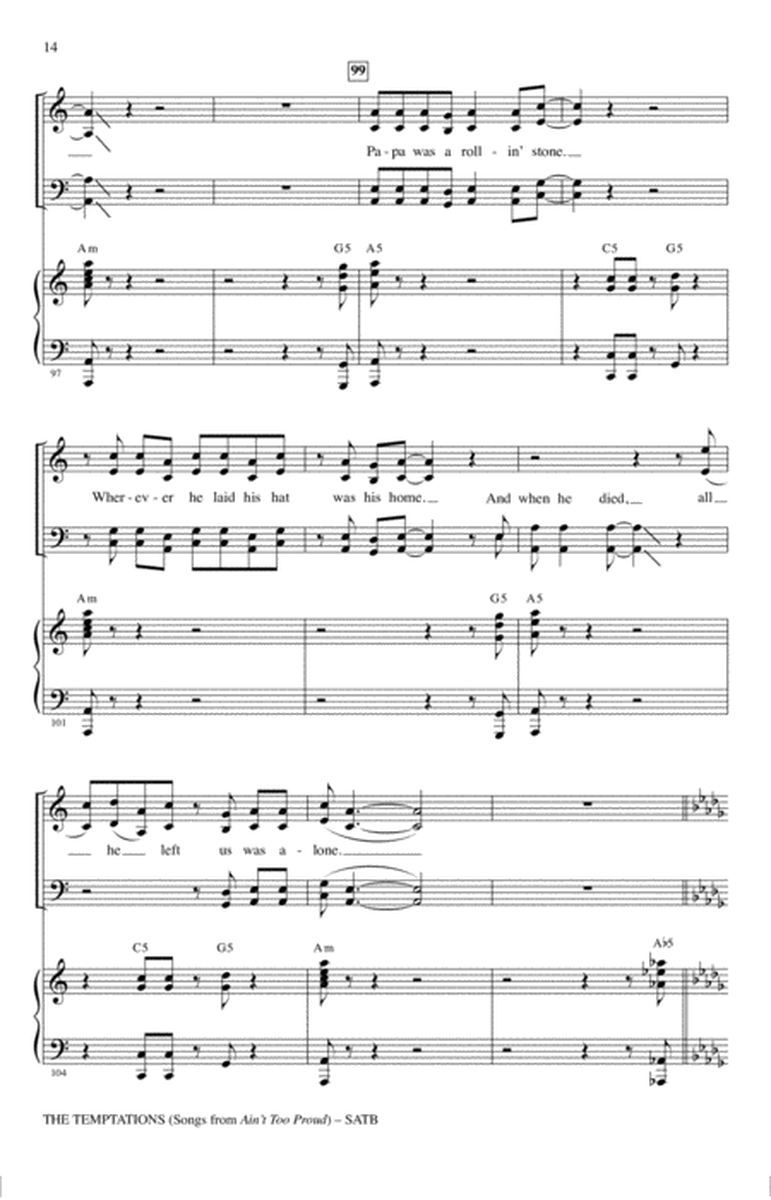 The Temptations (Songs from Ain't Too Proud) (arr. Mark Brymer)