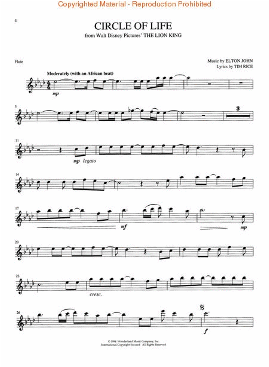 Disney Movie Magic Flute Solo scores gallery preview page 4
