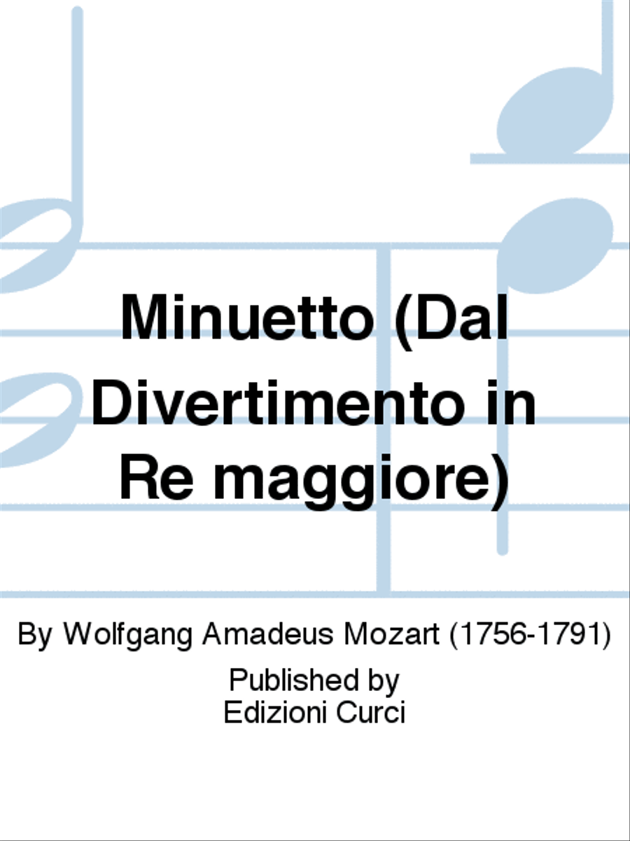 Minuetto (Dal Divertimento in Re maggiore) Piano Solo scores gallery preview page 1