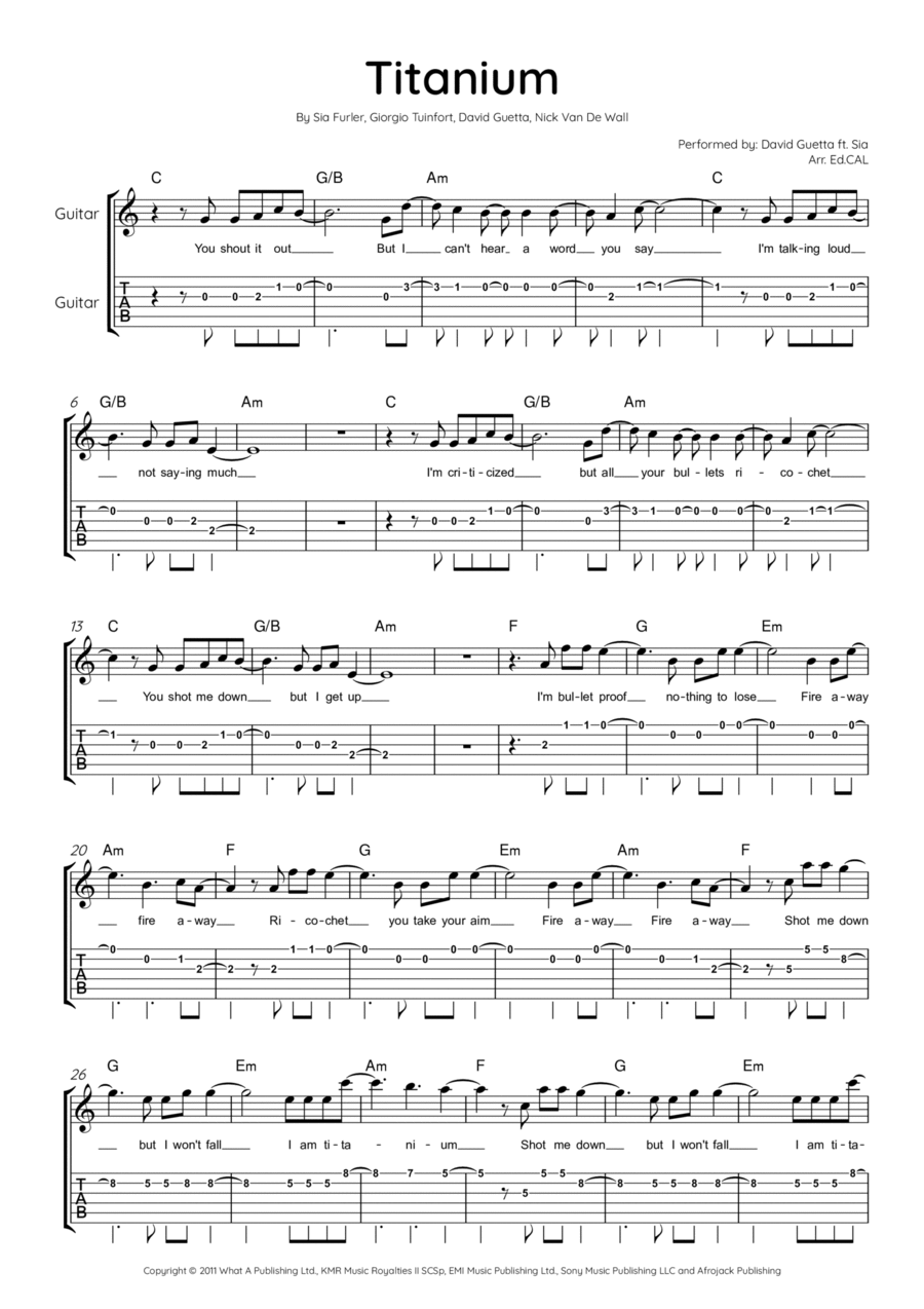 Titanium Electric Guitar scores gallery preview page 1