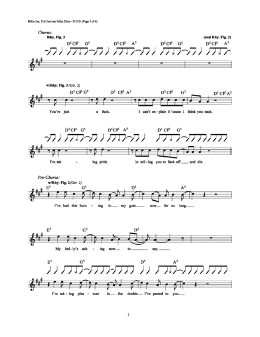 F.O.D. F.O.D. Electric Guitar scores gallery preview page 3