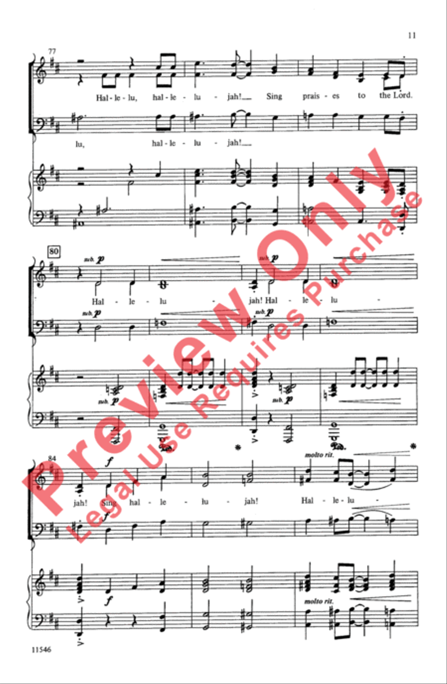Oh, How Wonderful Is the Lord 3-Part scores gallery preview page 11