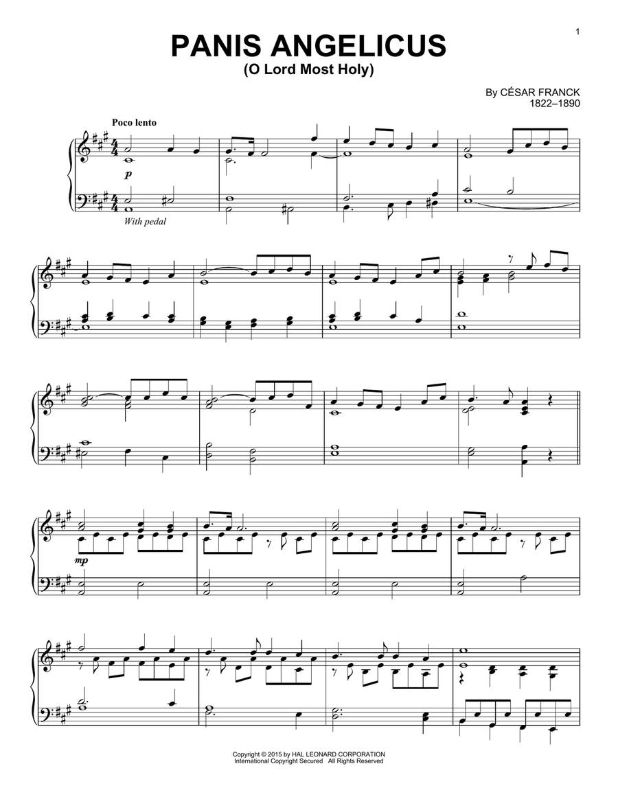 Panis Angelicus (O Lord Most Holy) Piano Solo scores gallery preview page 1