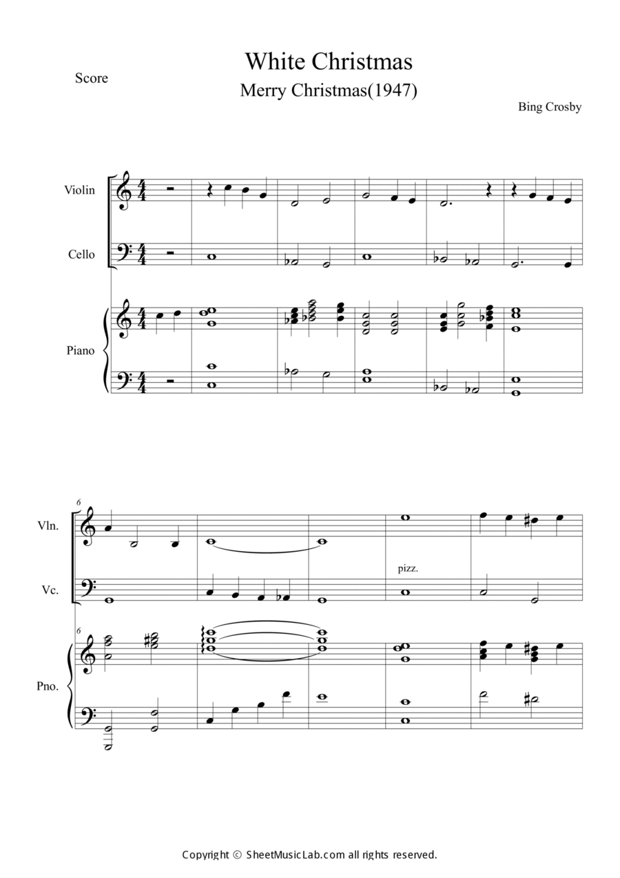 I'm Dreaming Of A White Christmas Piano Trio scores gallery preview page 1