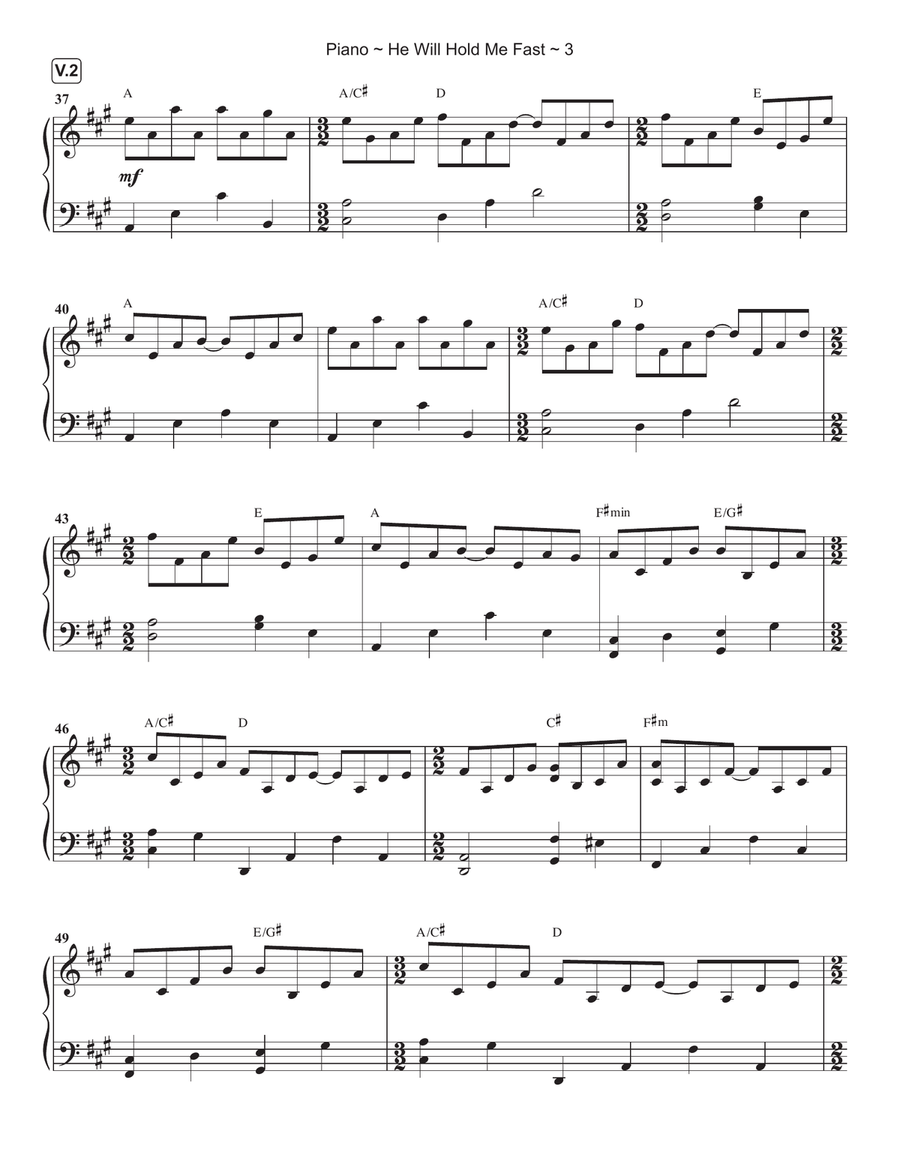 He Will Hold Me Fast Piano Solo scores gallery preview page 4