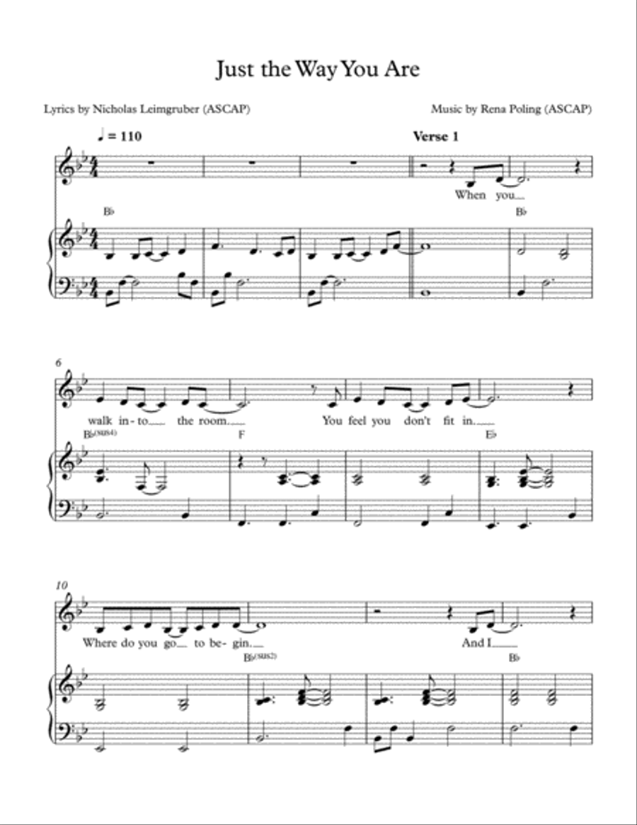 Just The Way You Are Just The Way You Are Voice scores gallery preview page 1