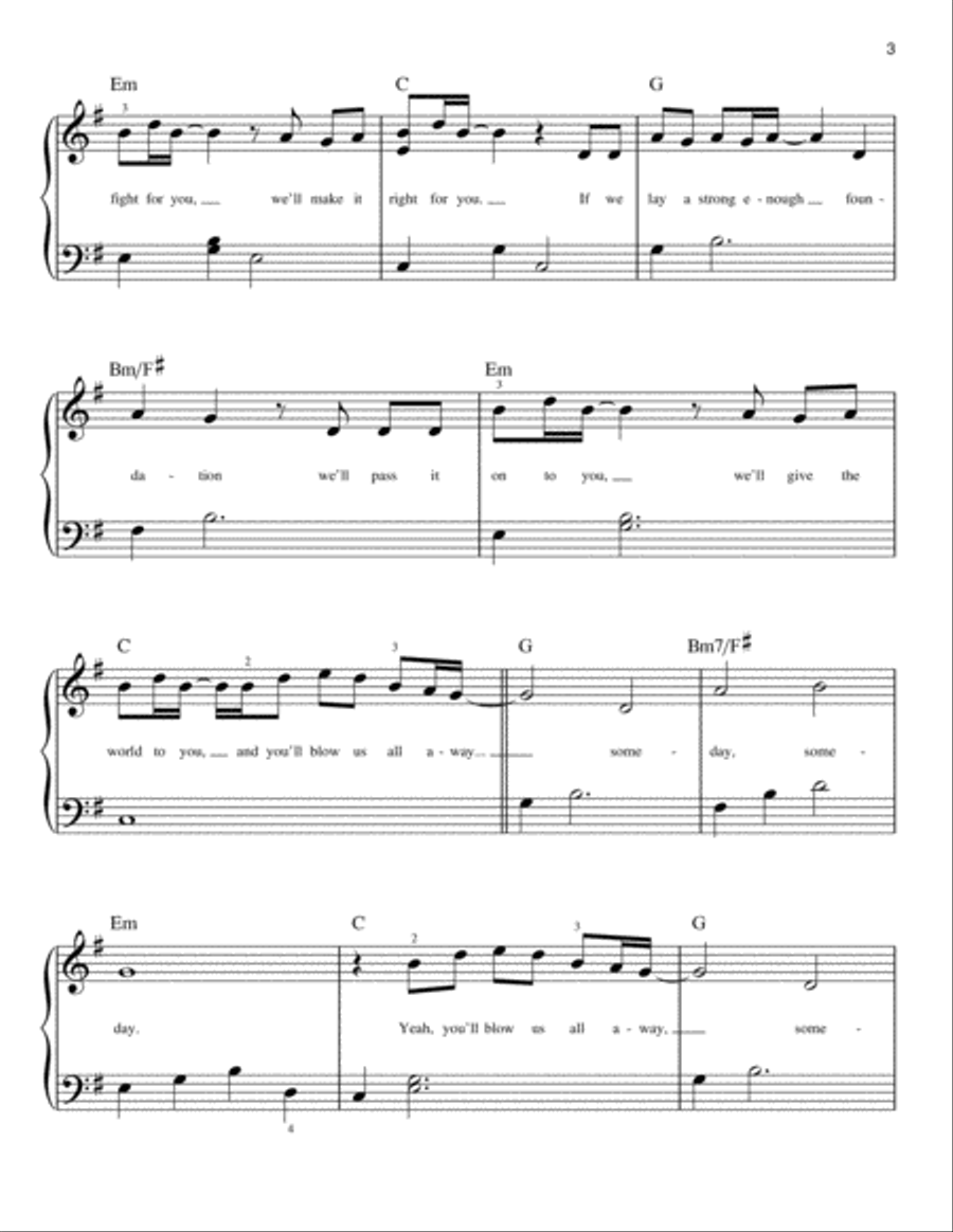 Dear Theodosia (from Hamilton) Easy Piano scores gallery preview page 3