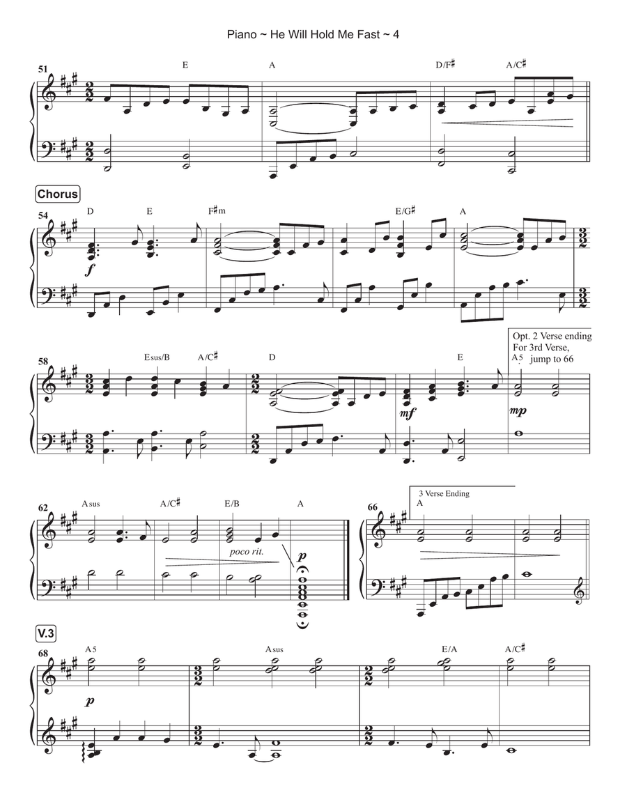 He Will Hold Me Fast Piano Solo scores gallery preview page 5