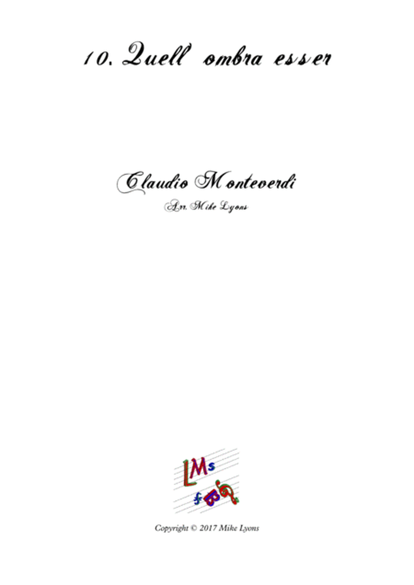 Monteverdi Second Book of Madrigals - No 10 Quell ombra esser image number null