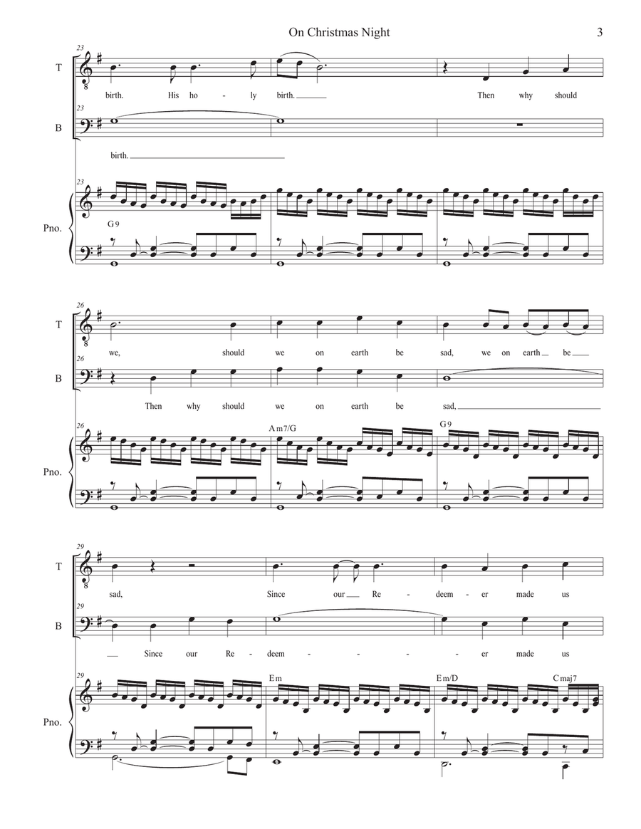 On Christmas Night (2-part choir - (TB) TB scores gallery preview page 3