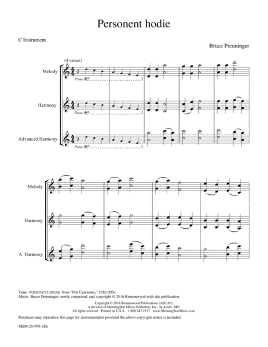 Personent Hodie Piano and Keyboard scores gallery preview page 2