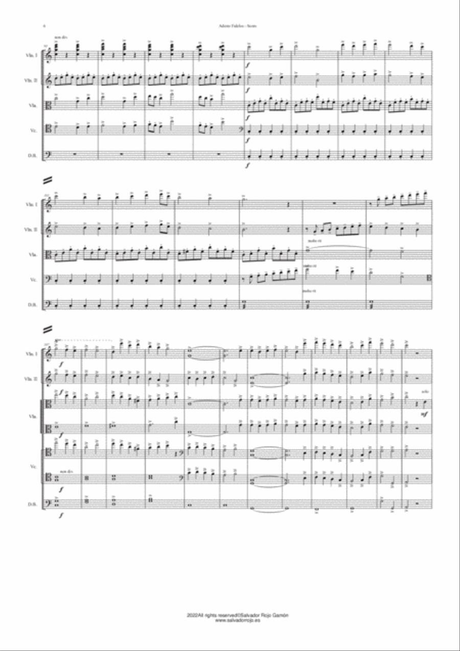 Adeste Fideles for Strings Orchestra String Orchestra scores gallery preview page 6