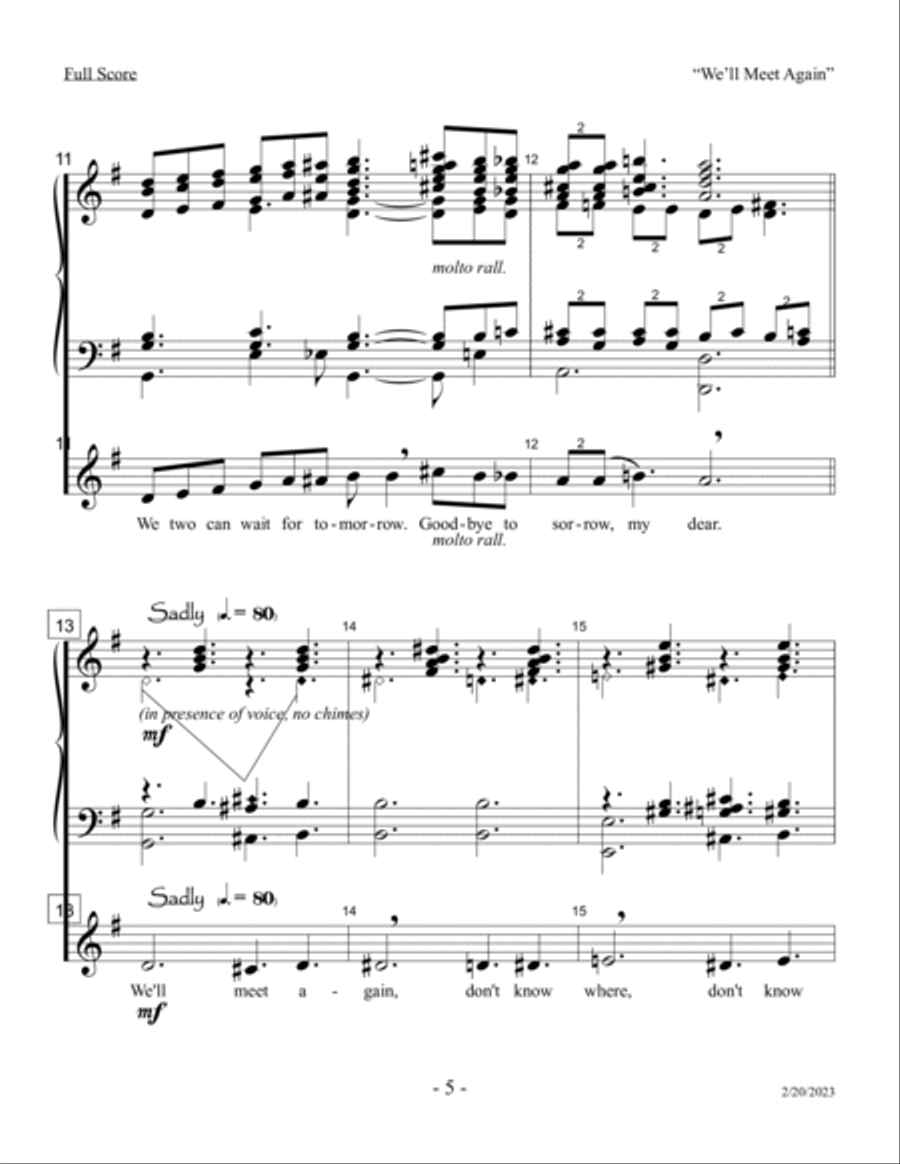 We'll Meet Again We'll Meet Again Handbell Choir scores gallery preview page 5