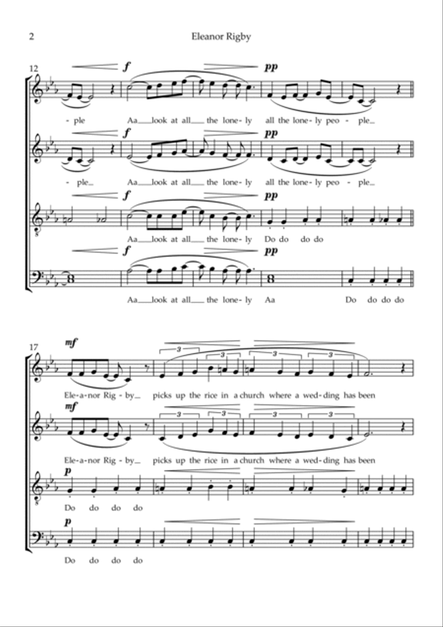 Eleanor Rigby Eleanor Rigby 4-Part scores gallery preview page 2