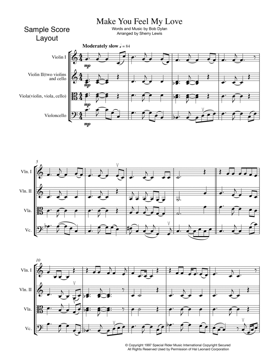 Make You Feel My Love String Trio scores gallery preview page 1
