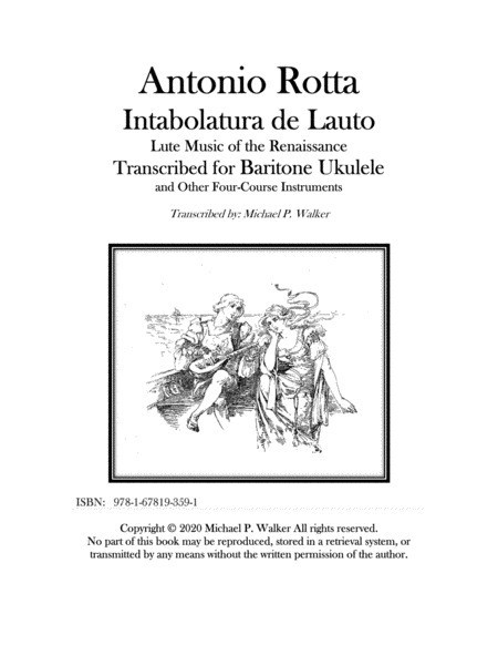 Antonio Rotta Intabolatura de Lauto Lute Music of the Renaissance Transcribed for Baritone Ukulele a