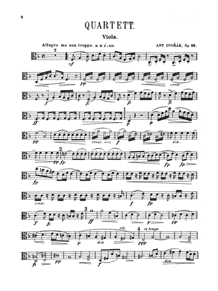 Dvorák: String Quartet in F, Op. 96
