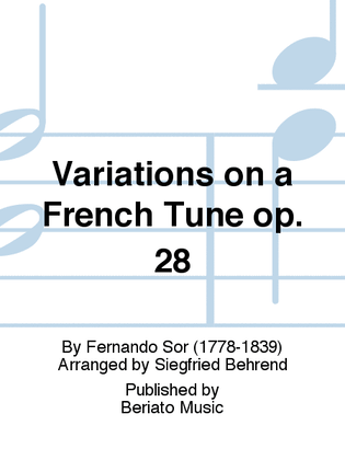 Book cover for Variations on a French Tune op. 28