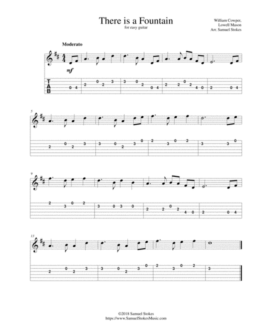 There is a Fountain - for easy guitar with TAB image number null
