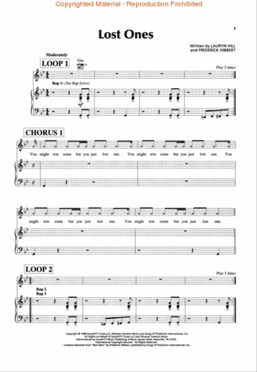 The Miseducation of Lauryn Hill Piano, Vocal, Guitar scores gallery preview page 2