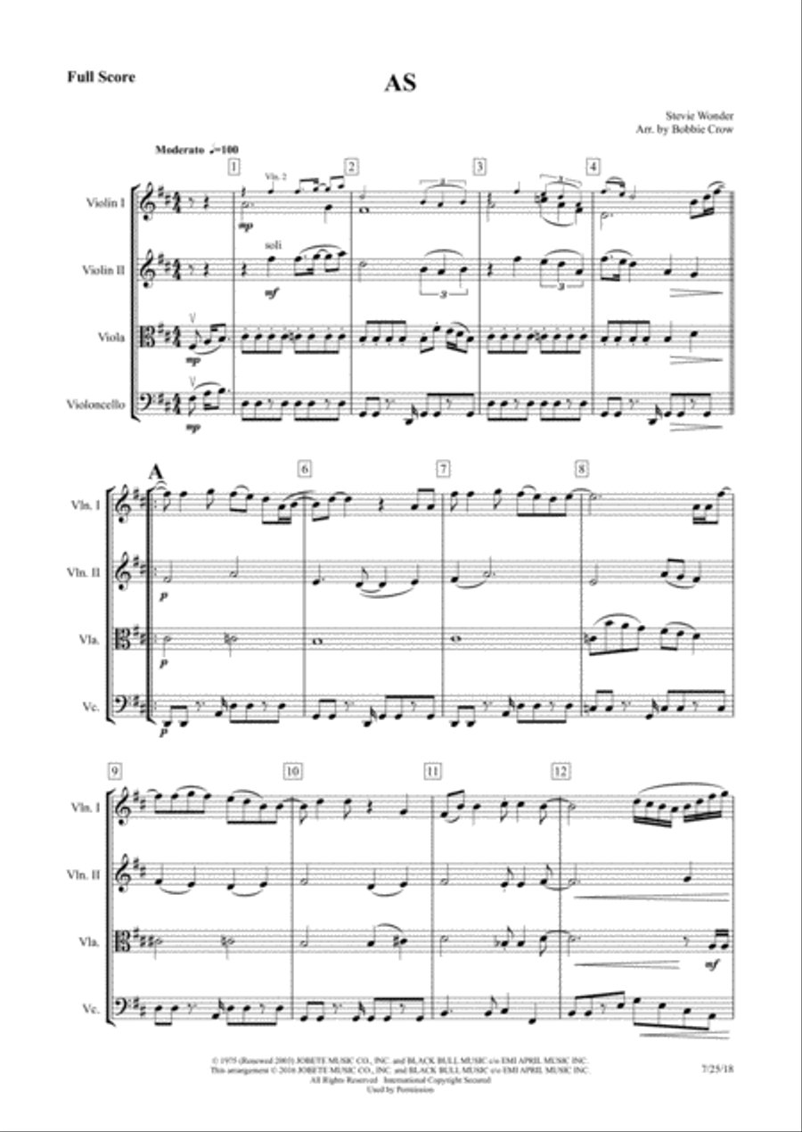 As As String Quartet scores gallery preview page 1