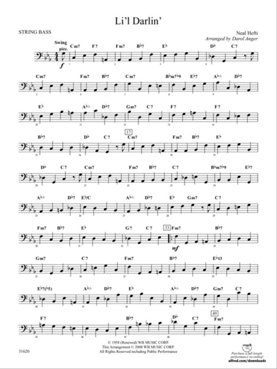 Li'l Darlin': String Bass String Orchestra scores gallery preview page 1