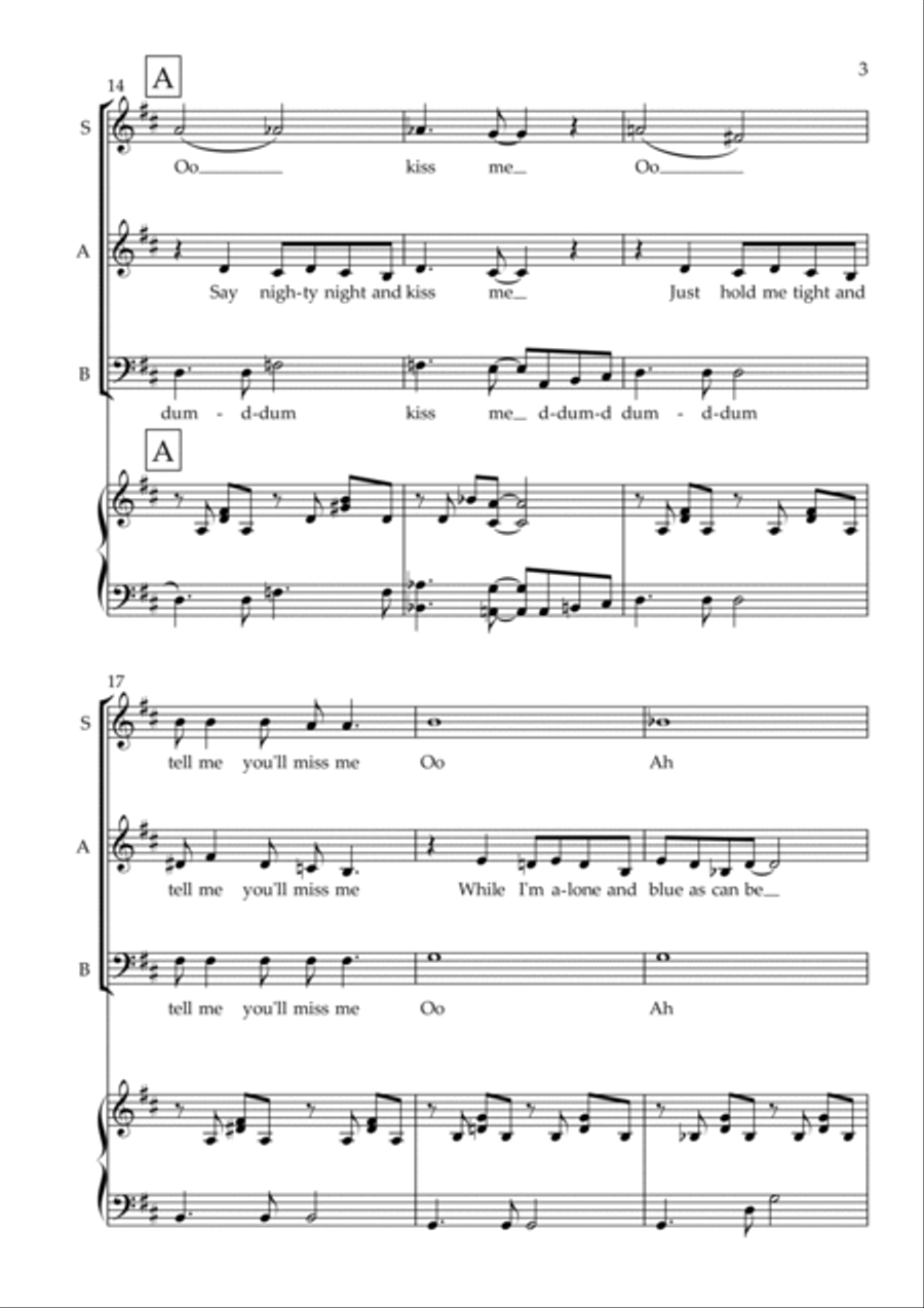 Dream A Little Dream Of Me 3-Part scores gallery preview page 4