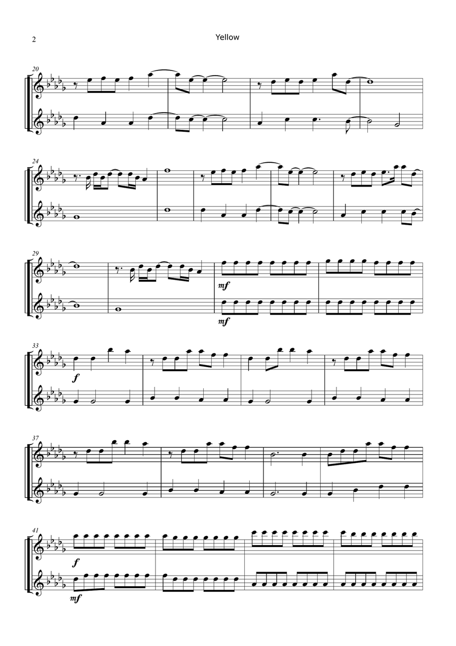 Yellow Woodwind Duet scores gallery preview page 2