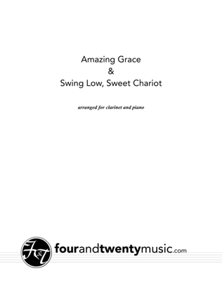 Book cover for Amazing Grace and Swing Low, Sweet Chariot for clarinet and piano