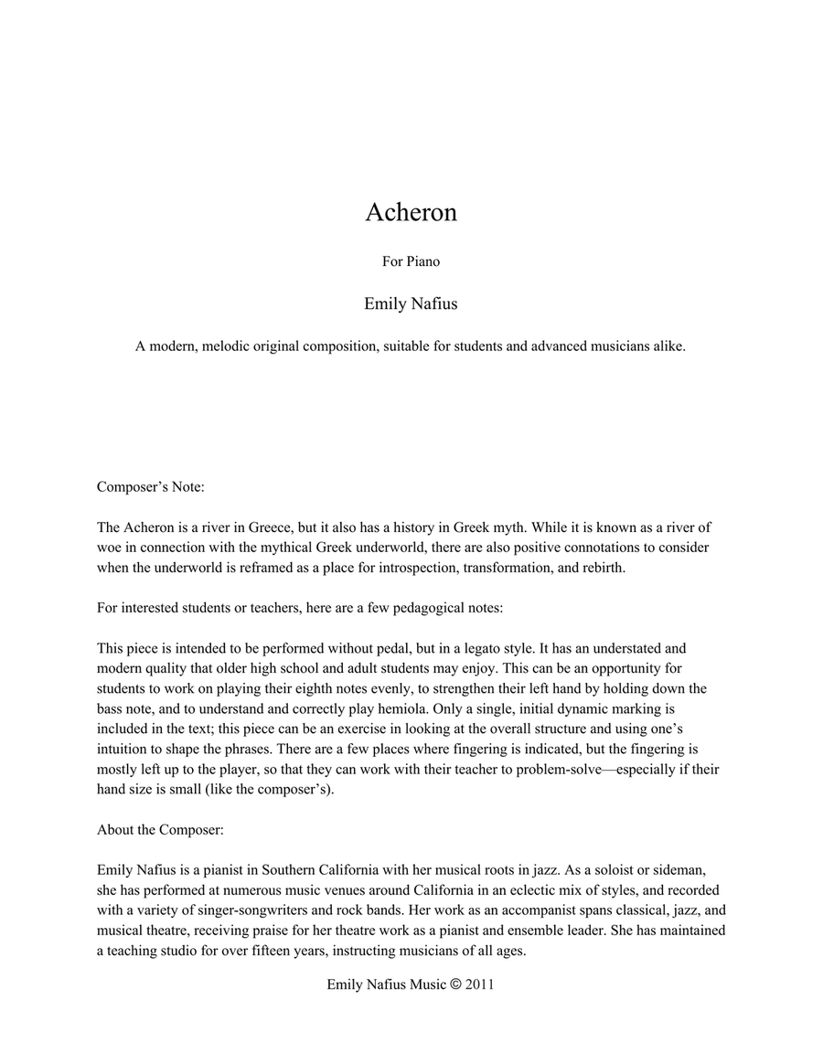 Acheron - for Solo Piano Piano Solo scores gallery preview page 2