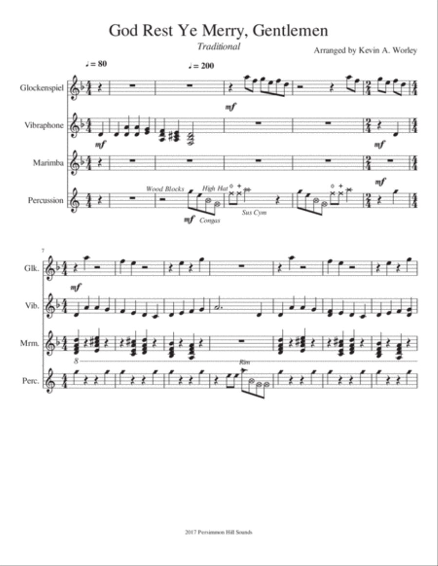Quad Christmas Quarts - Four Christmas Percussion Quartets Percussion Ensemble scores gallery preview page 2
