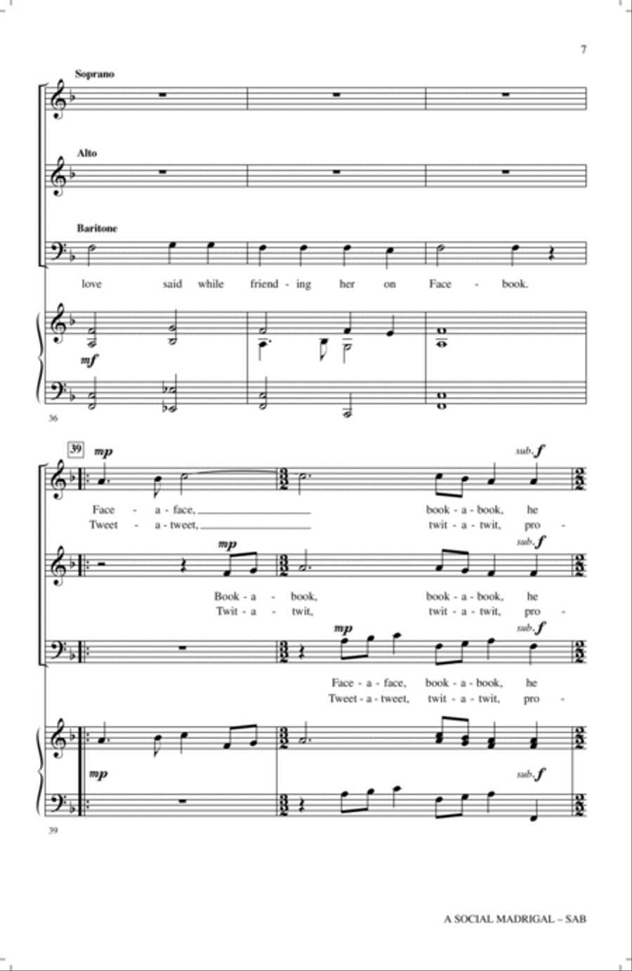 A Social Madrigal 3-Part scores gallery preview page 5