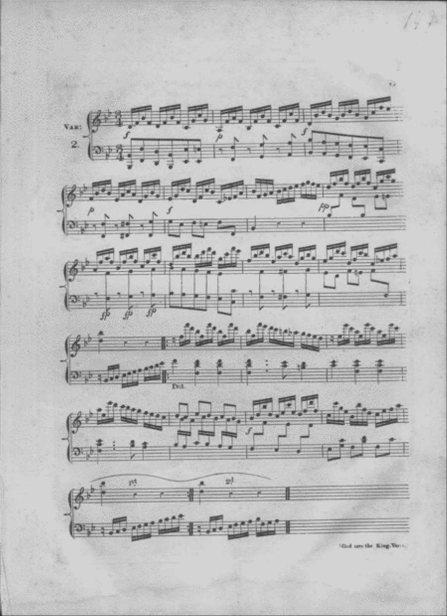 God Save the King with Variations taken from Dussek's Second Sonata, Op. 1 Voice scores gallery preview page 3
