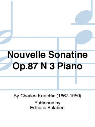 Book cover for Nouvelle Sonatine Op.87 No. 3 Piano