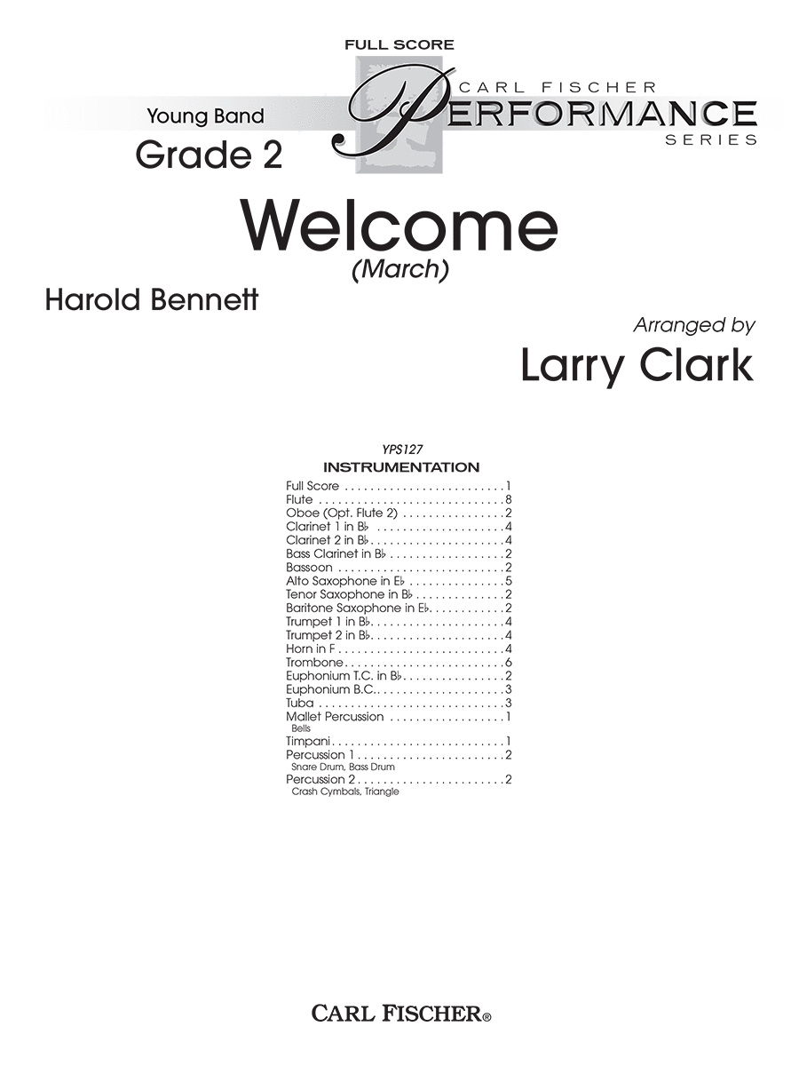 Welcome Concert Band scores gallery preview page 1