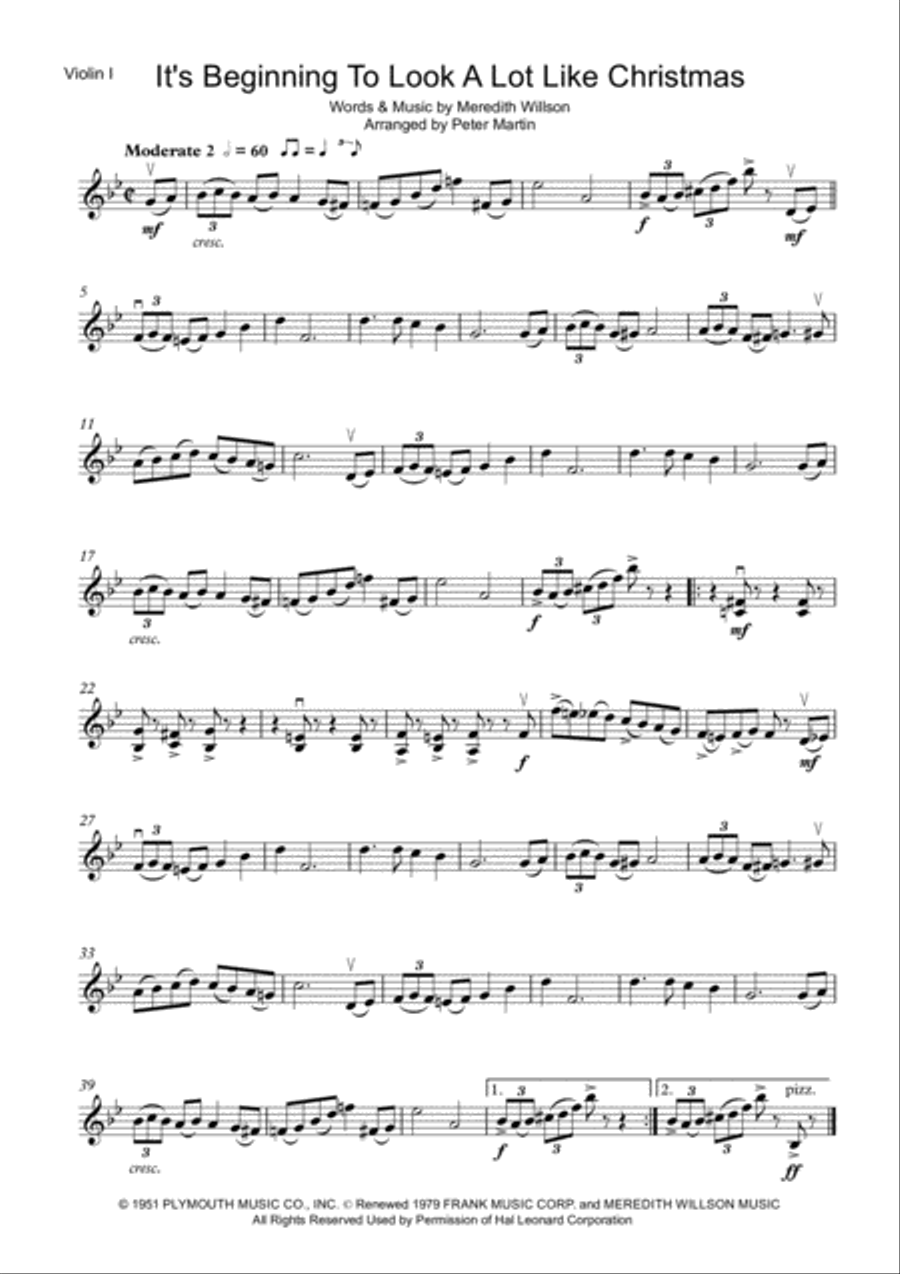 It's Beginning To Look Like Christmas String Quartet scores gallery preview page 3