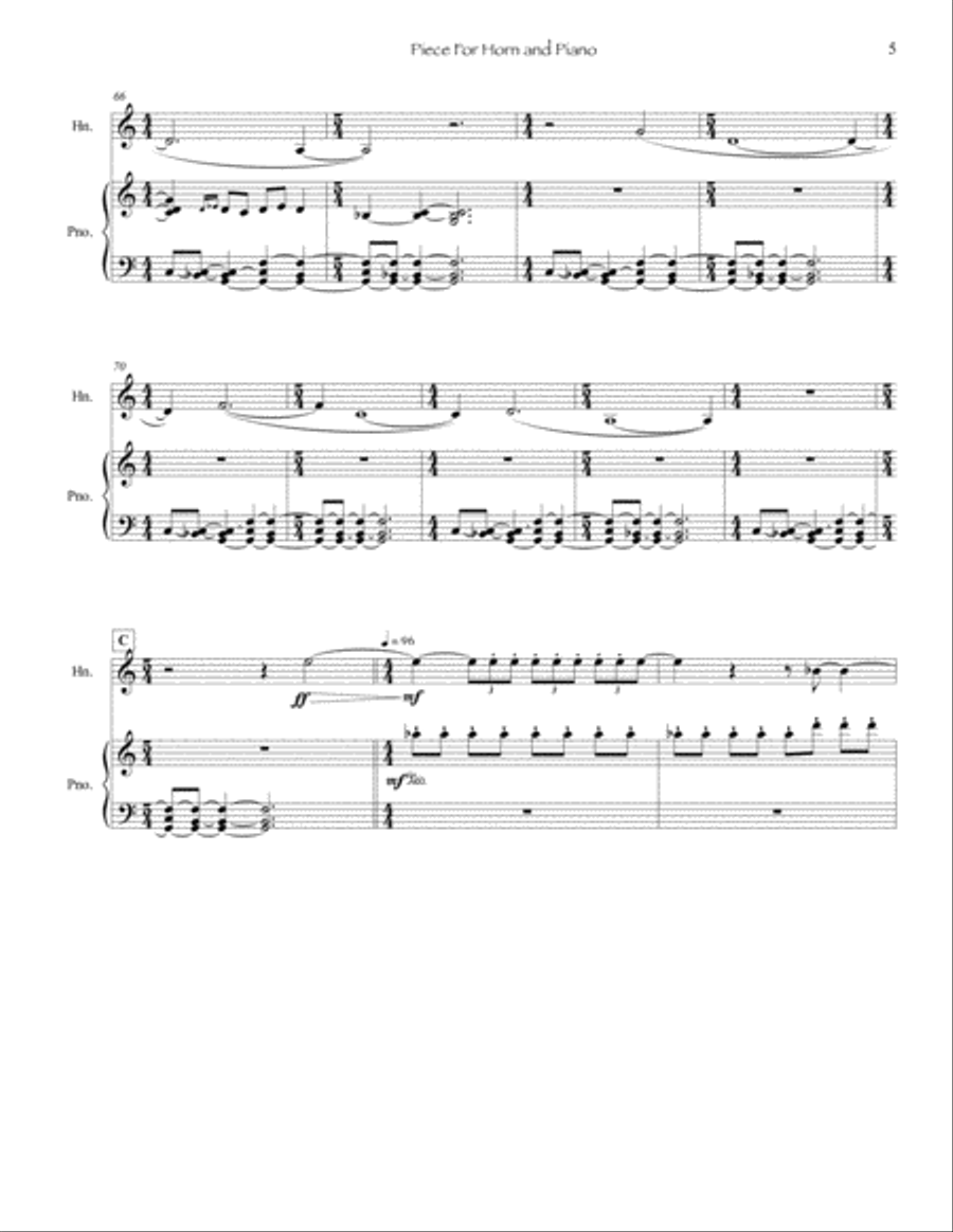 Piece for Horn and Piano Piece for Horn and Piano Horn scores gallery preview page 6